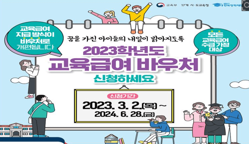 Read more about the article 2023학년 교육급여 바우처 신청